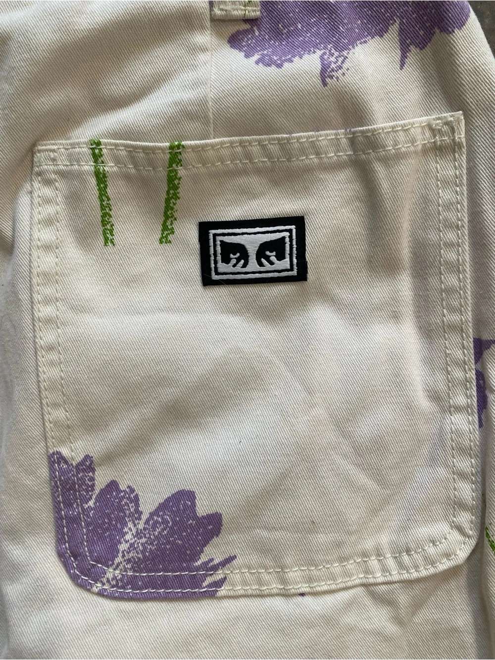 OBEY Printed Flowers Pleated Chino Pant Sz 32x30 Unisex  (Ago A-2)